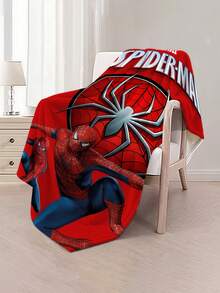This Is A Marvel Spider-Man Themed Flannel Blanket, With High-Saturation Fuchsia And Black As The Main Colors, Full Of Futuristic And Visual Impact, Creating A Tense And Mysterious Atmosphere, With The Features Of Warmth And Softness, Suitable For Use As A Sofa Throw, Nap Blanket, Bedding Decoration, Etc. - Red - View 12