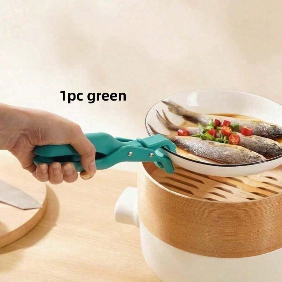 多功能耐热夹 - 硅胶防滑手柄，符合人体工学的隔热垫支架，厨房食品加工工具，微波炉蒸笼夹，多用途碗夹，空气炸锅夹，耐热手柄，耐热碗夹，烤箱锅夹 - 彩色 - 查看 1