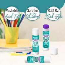 Purple Glue Sticks For Kids, Stick Glue Bulk Classroom 12 Count, 0.32 Ounce All Purpose, Washable For Kids School And Home Use - 12 - View 3
