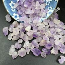 3.53盎司/100克天然紫水晶石英晶体碎块，抛光原石碎片，家居装饰，花园装饰，鱼缸装饰，盆栽植物装饰，许愿瓶，天然石材 - 7-9mm(100g) - 查看 8