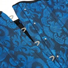 1 buah Korset Pelangsing Pinggang Gaya Istana Jacquard, Korset Pengencang Pinggang dengan Tali Serut yang Dapat Diatur - Biru tua - View 4