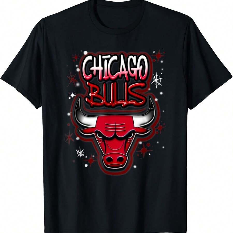Chicagos Bullss Airbrush Logo T-Shirt - 款式10 - 查看 1