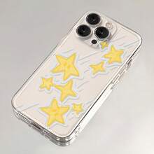 1个时尚透明黄色星形图案防震全包覆TPU手机壳，兼容 13/14/15 Pro Max/16/16 Pro/16 Pro Max/16 Plus/17/17 Pro/17 Pro Max/17 Air、11/12 Pro Max/X/XR/XS Max/7/8 Plus/13 Mini/12 Mini/7 Plus/11 Pro Max/14 Pro/14 Plus/15 Plus，柔软保护套 - 彩色 - 查看 6