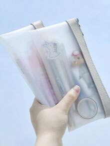 1个透明粉绿色简约大容量学生文具包，返校季 - 筆袋 - 查看 6