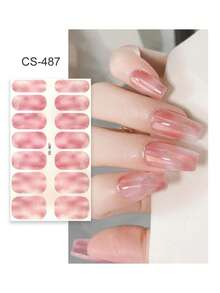 防水自粘美甲贴纸套装，新款设计，适合秋冬季美甲DIY - 粉色 - 查看 8