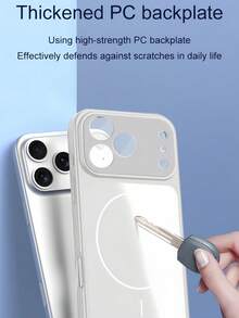 1个苹果独家磁吸式大窗口17 PRO MAX手机壳（升级版） - 兼容 17/17 Pro Max/16/15/14/13/12/11/苹果Air，哑光表面，支持无线充电，瞬间将您的手机变成17系列的外观 - 銀色 - 查看 11