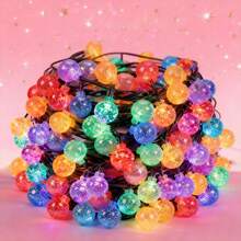 20/50/100 Luces solares de burbujas LED, 8 modos, decoración impermeable para exteriores para árboles, cercas, porches, Halloween y días festivos - luz de color - Ver 9