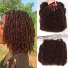 Tóc nối xoăn hỗn hợp kiểu châu Phi, dài 28 inch, nặng 100g, thích hợp để tết tóc, làm tóc dreadlocks, tết tóc nhỏ và sửa chữa, kiểu tóc xoăn mềm 4C. - Nhiều màu - Xem 13