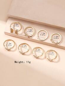 8pcs/Set Bohemian Style Rhinestone Butterfly Rings Set, Gift For Women - Silver - View 7