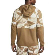Nike Dri-FIT Fleece Camouflage Zip-Up Cardigan Training Hooded Jacket For Men - Straw Brown/white - View 2