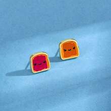 Sliced Bread Earrings Enamel Daily Jewelry Ear Stud Gift For Friends Fashion Refinement - Multicolor - View 8