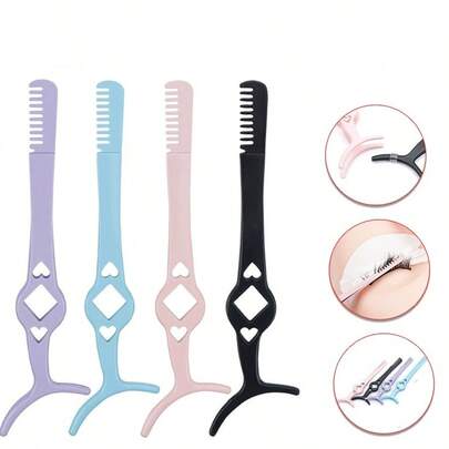 MyAoKuE-Up 1Pc With Comb And Curling Tool, Multi-Functional Dual-Purpose Eyelash Tool, Stainless Steel Eyelash Separator, Suitable For Eyelash Extension And Grafting