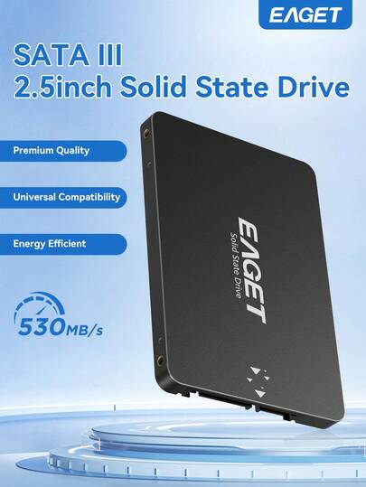 EAGET 2.5" SATA III Internal Solid State Drive, Up To 550MB/S Read Speed, Capacity Options: 2TB/1TB/480GB/240GB/120GB, Suitable For PC And Laptop Storage Expansion, Ideal For IT Professionals, Creators And General Users