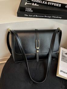 奢华精致的高端女士包袋，2026新款，日常通勤，简约斜挎包 - 黑色 - 查看 7