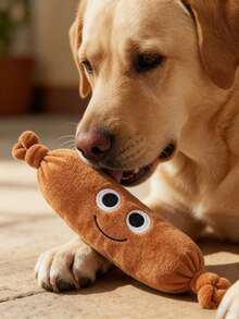 毛绒狗玩偶，仿真香肠造型，带发声器的咀嚼玩偶，宠物磨牙玩偶，互动咀嚼伙伴 - 彩色 - 查看 5