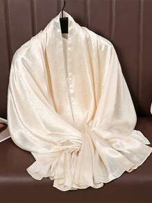 1件女士纯色优雅哑光质感工艺围巾，优雅休闲，可用作披肩、头巾或防晒，适合四季，是派对和夏季的理想之选，是您服装搭配的理想选择。 - 彩色 - 查看 13