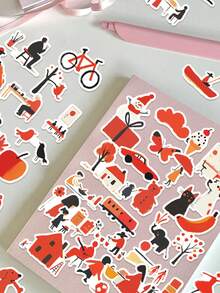 50pcs Bold Minimalist Code Stickers - Aesthetic Vibes For Journal, Phone Case, Tablet, Water Bottle, Desk, Helmet, Bike, Luggage, Waterproof Decals - Multicolor - View 4