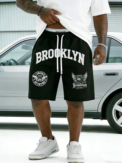 加大码男士纯色休闲街头运动短裤，带口袋设计，男士宽松直筒休闲裤，男士加大码裤子，加大码运动裤，宽松黑色运动裤，男士运动裤，男士短裤，送给丈夫的礼物