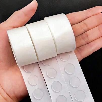 100/200/500 piezas Cinta adhesiva de doble cara de alta viscosidad con puntos de lunares indolora, fácil de limpiar para pegar globos, decoración de boda y cumpleaños