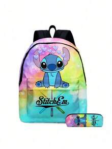 Bộ 2 món Stitch: Bộ ba lô và hộp bút hình Stitch hoạt hình in 3D toàn thân, ba lô học sinh dung tích lớn, túi đựng đồ du lịch, túi đựng mỹ phẩm, hộp trang điểm. - Nhiều màu - Xem 10