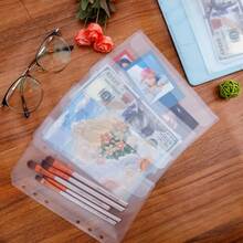 12pcs/Set Transparent PVC A5/A6 Document Pouches - Zipperless Budget Envelopes, Suitable For Cash Management System, 6-Ring Multi-Compartment File Folder, Durable Savings Challenge File Folder, Money Saving Envelopes - Multicolor - View 8