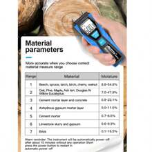 WM700 High Precision Digital Humidity Tester With Dual Probe, Measures Wood/Building Materials, Temperature & Humidity, Auto Calibration, Portable Tool, Wood 1-75%, Building Materials 0.1-2.4%, Temperature & Humidity Monitoring + Auto Calibration, Renovation/Warehouse Detection Tool - Blue - View 11