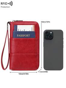 CHARM INFINITE RFID Blocking Passport Holder Waterproof Travel Wallet Multifunctional Document Organizer With Zipper Pocket - Multicolor - View 6