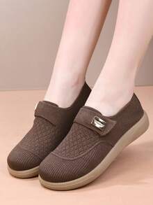 Giày bệt nữ kiểu slip-on, phần trên bằng lưới thoáng khí, đế mềm chống trơn trượt, giày thể thao thoải mái cho mùa xuân/thu, đa năng cho mặc hàng ngày, đi bộ, tập thể dục, phong cách học đường. - Cà phê nâu - Xem 12