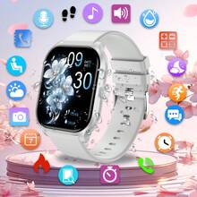 LAXASFIT Smart Watch, High-Definition Display, 100+ Sports Modes, Voice Assistant & Music Control - Wireless Connection, Silicone Strap, Rechargeable Battery, Square Case, Compatible With Android & IOS - Fashionable Fitness Tracker - View 2