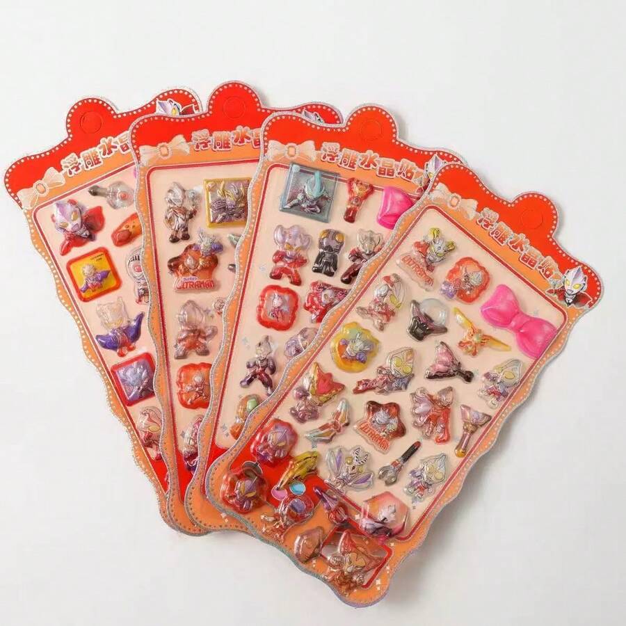 3D Cartoon Stickers, Cute Embossed Stickers, Jewel Crystal Stickers - Multicolor - View 1