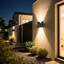 1个太阳能蝴蝶灯，LED太阳能蝴蝶壁灯，防水户外蝴蝶壁灯，适用于楼梯装饰、庭院装饰、花园装饰、户外墙壁装饰、家居装饰、走廊装饰。 - 太陽能壁燈 - 查看 7