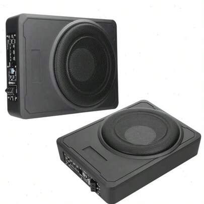 90dB 1000W 汽车低音炮扬声器带功放，10英寸超薄主动式座椅低音炮，适用于汽车