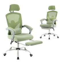 EDX Ergonomic High Back Office Chair With Reclining & Lumbar Support, Adjustable Headrest, Footrest, Padded Arms, Gray - Grey - 查看 10