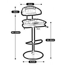 Sillas De Bar Y Barra De Cocina Respaldo Y Resposapies - Negro - Ver 3
