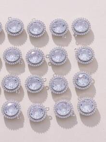 1 Piece/3 Pieces/10 Pieces Fashionable DIY Inlaid Zirconia Sparkling Circular Pendant Exquisite And Versatile Pendant Suitable For Making On Any Jewelry - DIY Round Pendant - View 5