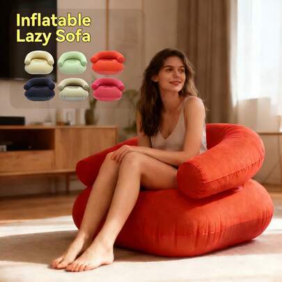 1pc Portable U-Shaped Inflatable Outdoor Leisure Chair. Soft And Comfortable Sphere-Shaped Slouchy Sofa Chair | Breathable PVC, Ergonomic Design, Modern Seat, Lightweight Structure, Compact Seat, Foldable Inflatable Outdoor Leisure Recliner Sofa, Suitable For Living Room, Balcony, Camping, Picnic, Outdoor Seat, Camping Chair, Sphere Design, Compact Furniture, Easy To Carry, Durable Material, Foldable Sofa, Traveler, Camper, Rebirth Gift, Soft And Fluffy Slouchy Sofa