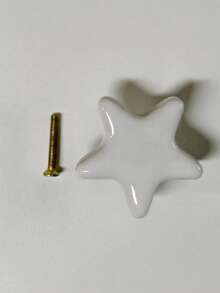 1pc Ceramic 5-Pointed Star Children's Bedroom Drawer Pull Handle, Cute Furniture Cabinet/Wardrobe Door Knob, Star Children's Bedroom Cabinet Drawer Pull Handle, 5-Pointed Star Ceramic Drawer Pull - Multicolor - View 11