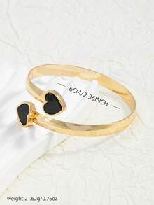 1pc Heart Decor Women Bracelet, Fashionable Holiday Gold Bracelet, Gift For Valentine's Day, Mother's Day - Love Bracelet - View 6