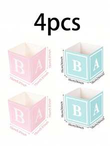 Bộ 8 món/4 món/2 món đồ trang trí trung tâm bàn tiệc mừng em bé, đồ trang trí hình khối em bé, hộp hoa em bé để trang trí bàn ăn, hộp bóng bay màu hồng có chữ cái, thích hợp cho tiệc rửa tội bé trai và bé gái, tiệc rửa tội, tiệc tiết lộ giới tính, trang trí hoa và bàn, tiệc kỷ niệm, tiệc sinh nhật, tiệc cô dâu, tiệc độc thân, tiệc công chúa. - Nhiều màu - Xem 16