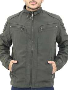 Men's Twill Jacket, Fully Lined With Faux Fur, With A Removable Hood. - Army Green - View 7