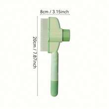 Self-Cleaning Pet Brush - Cat Dog Rabbit Deshedding Grooming Tool | Fine Tooth Flea Comb With Ergonomic Handle And Removable Hair Removal Ejector - Multicolor - View 2
