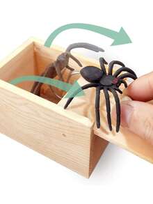 1个万圣节惊吓蜘蛛盒 - 木制惊喜恶作剧道具,适合“不给糖就捣蛋”的孩子们 - 鬼屋恶作剧道具 - 手工制作的蜘蛛弹簧玩具,适合派对游戏 - 可重复使用的恶作剧套装 - 办公桌恶作剧盒 - 木制蜘蛛搞笑礼物,适合送给同事的生日礼物 - 密室逃脱道具盒 - 带有隐藏蜘蛛机关的互动木制拼图(木制和塑料材质) - 彩色 - 查看 5