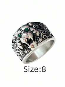 1pc Powerful Tiger Face Niche Style Stainless Steel Ring, Electroplated Waterproof Fade-Resistant, Suitable For Casual Daily Wear, Unique Personalized Enhancing Men's Ring - Tiger Men's Ring - View 23
