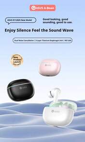 ASUS a豆R11 ANC ENC Wireless Earbuds, Bluetooth 5.4, 400mAh Battery with 20 Days Standby, IPX5 Waterproof, Low Latency for Gaming Music – black - 查看 3