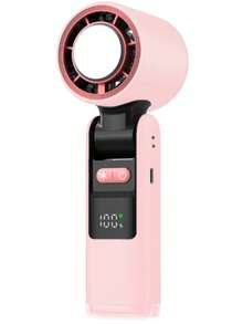 便携式手持涡轮风扇，100档风速，可连续运行。配备LED手电筒和180度旋转风扇头，便携式风扇，涡轮风扇，假日必备。 - 彩色 - 查看 12