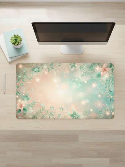 大尺寸防水防滑光滑布面星空渐变图案鼠标垫，也可作键盘垫、桌垫或书架使用，适合游戏玩家、办公室和宿舍使用，兼容鼠标和轨迹球，是送给游戏玩家的绝佳礼物。