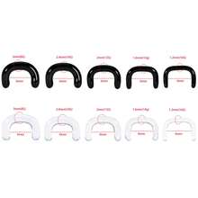 1/2个 U型玻璃马蹄形鼻环 隐形透明鼻中隔穿刺饰品 低过敏性 男女通用 - 玻璃-2 - 查看 10