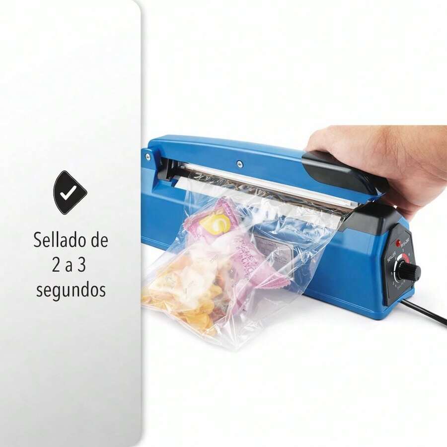 Selladora de bolsas compacta para cocina y negocios que mantiene tus alimentos organizados y bien cerrados mientras optimiza tu espacio y te ayuda a conservar mejor cada producto del día a día. - Azul - Ver 1