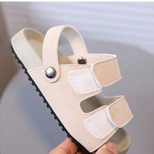 1双儿童时尚舒适套脚凉鞋，婴儿男女通用拖鞋 - 米色 - 查看 2