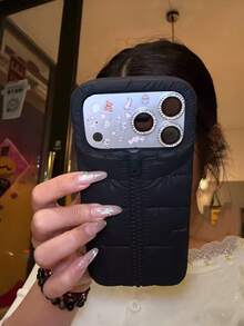 Cute Niche Cartoon Down Jacket Style Soft Silicone Protective Case For IPhone 17 Pro Max, 17 Pro, 16 Pro, 15, 14, 13 Series, Shockproof Cover - Pink - View 5